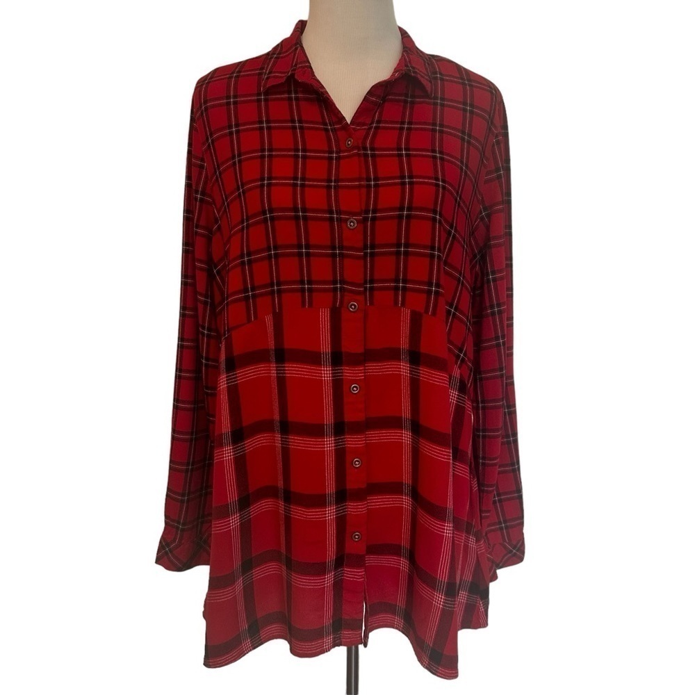 Beach lunch lounge mixed print red and black top